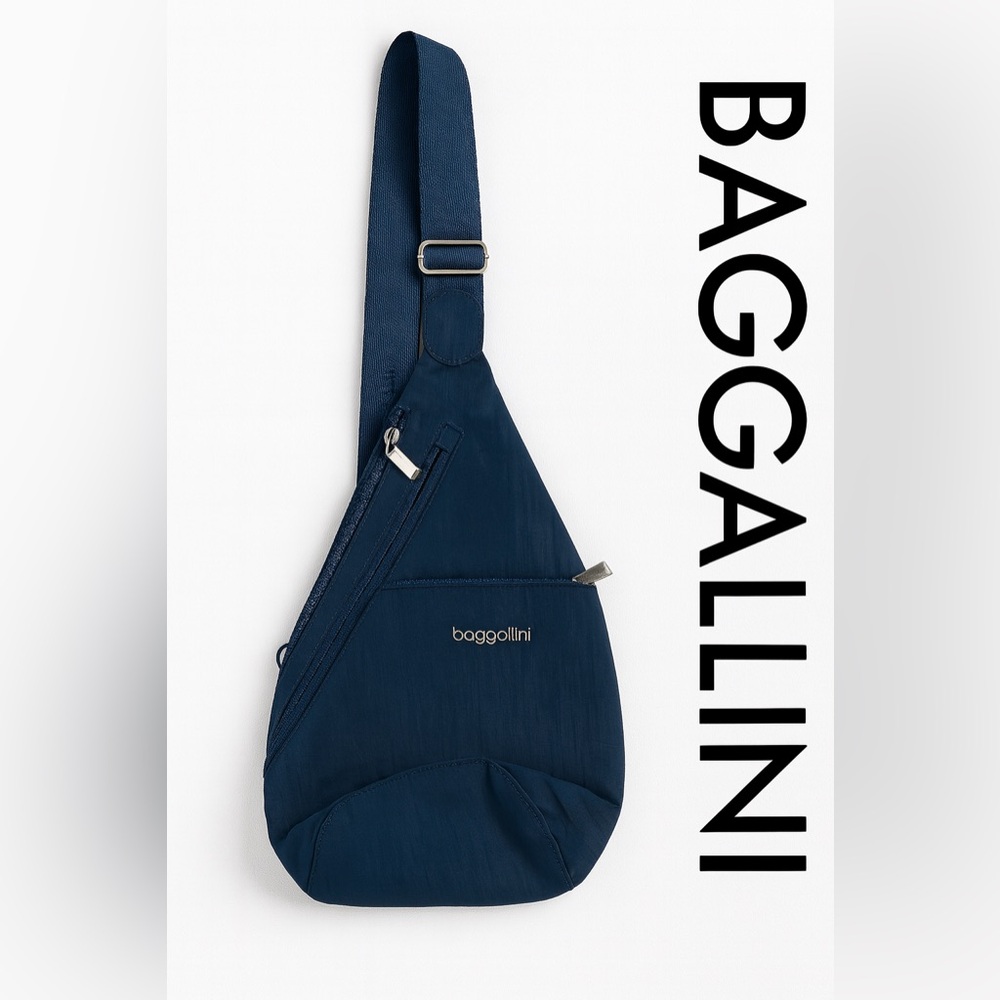 Baggallini Unisex-Adult MSL890 Mini Crossbody Sling – Navy Blue
